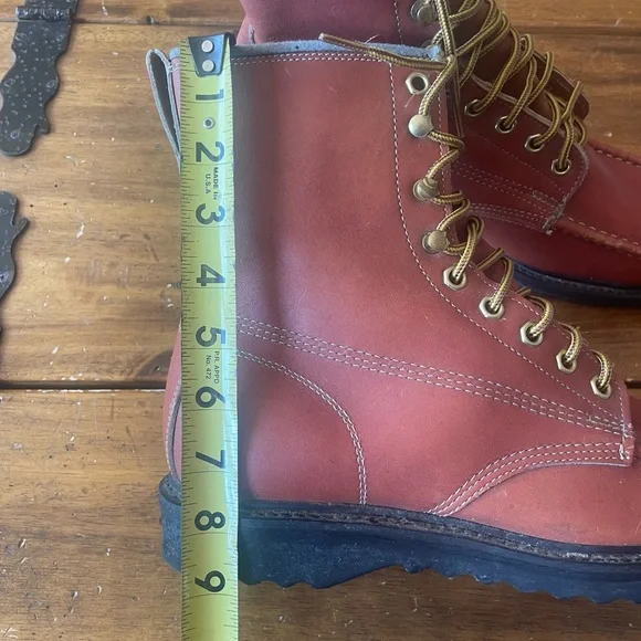 Vintage Wearmaster Sears USA Motorcycle Indy Biker Work Boots Brown Leather 11